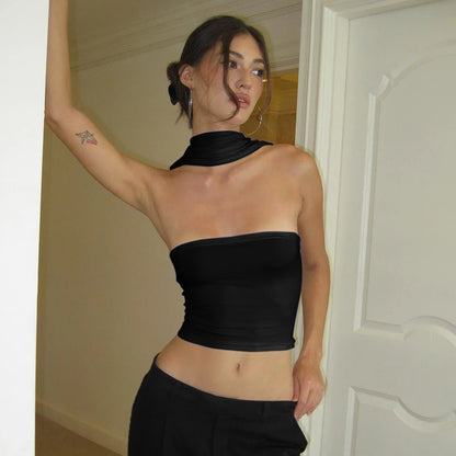 Sexy Backless Corset Halter Top Sleeveless