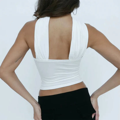Sexy Backless Corset Halter Top Sleeveless